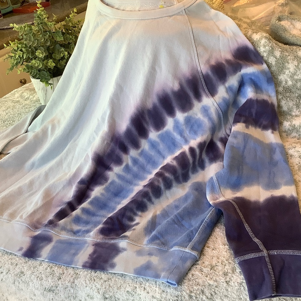 Tie-Dye Pullover Sweatshirt Lavender, Indigo, &  Robbins egg blue, Plus Size XL